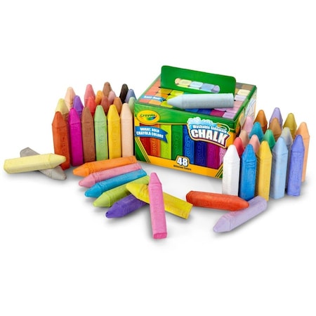 Crayola Washable Sidewalk Chalk, Assorted Colors, 48PK 512048