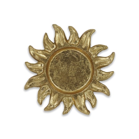 Homeroots 7in Gold Sunburst Cast Iron Handmade Vanity Tray 483183