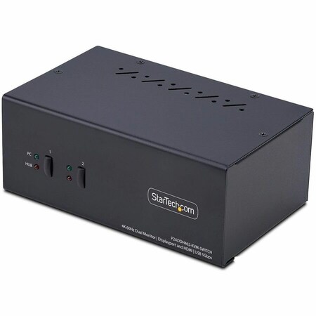 Startech.Com 2-PORT DUAL-MONITOR DISPLAYPORT AND HDMI KVM SWITCH, 4K 60HZ, 1X HDMI & 1X DP MO P2ADDH462-KVM-SWITCH