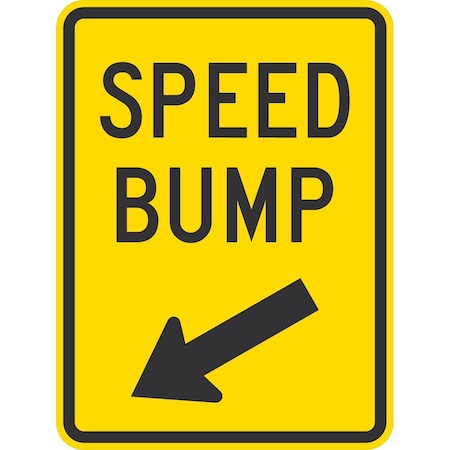 Lyle Speed Bump (W/Down Arrow Pointing Left), 18x24, Non-Reflective, Yellow G-10872-NA_18x24