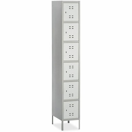 Safco Six Tier Box Locker, 12 in W, 18 in D, 78 in H, Gray 5524GR