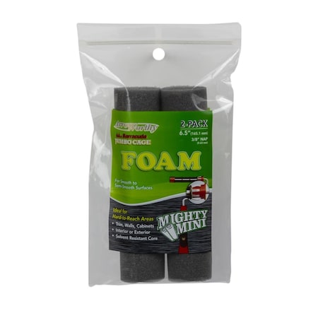 Arroworthy 0.38 x 6.5 in. Pro-Line Jumbo Mini Foam Jumbo Paint Roller Cover - Pack of 2 1001971