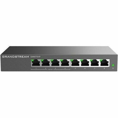 Grandstream Layer 2 Unmanaged PoE Switch, 8 x GigE (4 PoE), Metal Case GWN7701P