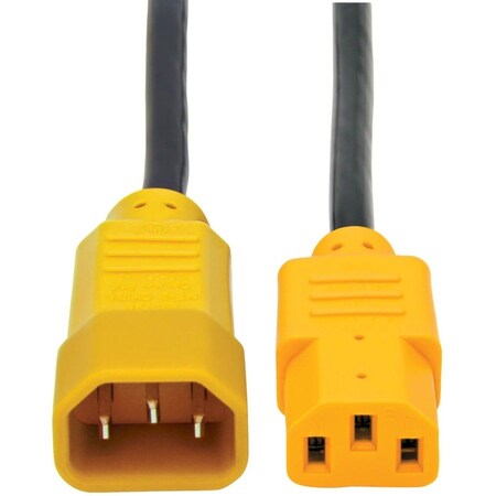 Eaton Tripp Lite Series PDU Power Cord, C13 to C14 - 10A, 250V, 18 AWG, 4 ft. 1.22 m, Yellow P004-004-YW