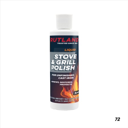 Rutland Liquid Stove & Grill Polish for Cast Iron 8 oz Bottle 72