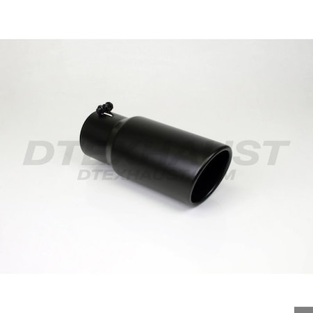 Different Trends BLACK POWDER COATED 5IN ROLLED SLANT 12IN BOLT ON BLK EXHAUST TIP 4.00IN ID / 5. BQ9-405012RBK