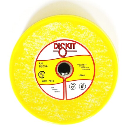 Diskit Diskit Abrasive Sanding Pad 08054: Medium, 8", PSA, 0 Hole, Slant Profile MADE IN USA 08054