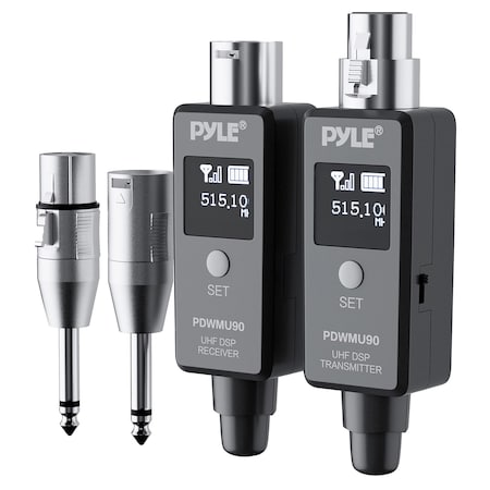 Pyle Multifunctional UHF Wireless XLR Adapter System, Transmitter And Receiver For Dynamic Microphones And PDWMU90