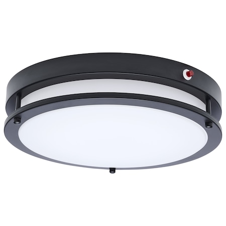 Nuvo Glamour 13 Inch LED Flush Mount Emergency Battery CCT Selectable Black Finish 62/1891