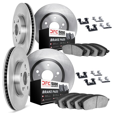 Dynamic Friction Co DFC Brake Rotor with 5000 Brake Pads and Hardware Kit 6514-31104