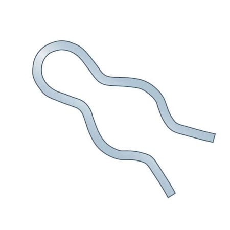 Huyett Hair Pin, Zinc Plated Spring Steel, 0.105 in Wire Dia x 2.062 in Length BPXZ-407