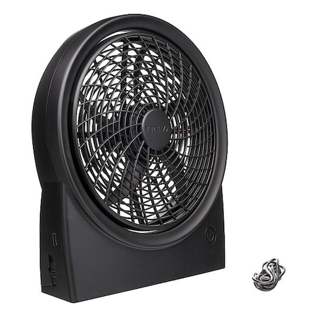 Treva/O2Cool CoolingFan, 10inDia, Black, Mobile, Battery FD10B25A