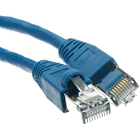Cable Wholesale Shielded Cat6a Blue Copper Ethernet Patch Cable, 10 Gigabit, Snagless/Molded Boot, POE 13X6-56105
