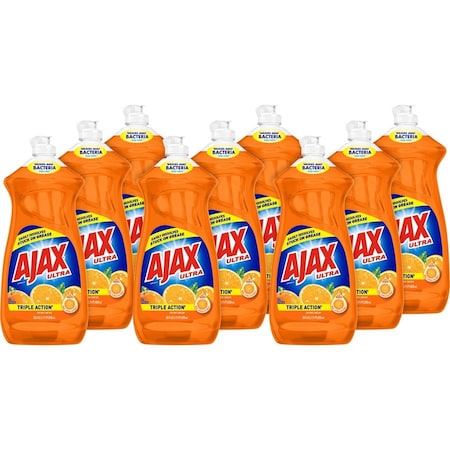 Colgate-Palmolive Ajax, Dish Detergent, Liquid, Orange Scent, 28 Oz Bottle, 9PK 44678CT