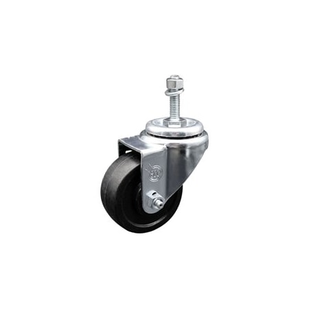 Service Caster 3.5 Inch SS Soft Rubber Wheel Swivel 3/8 Inch Threaded Stem Caster SCC SCC-SSTS20S3514-SRS-381615