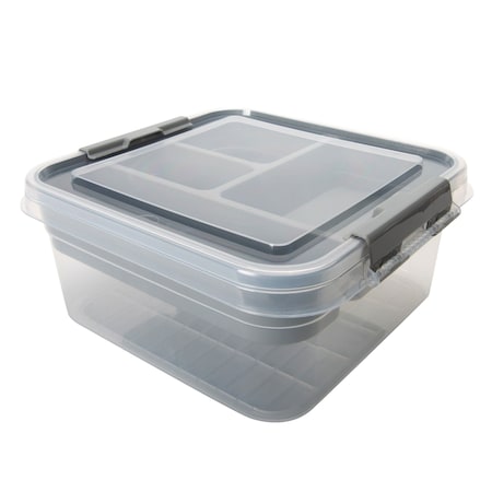 Simplify 5 Compartment Gift Supply Storage Box in Grey 25522-GREY
