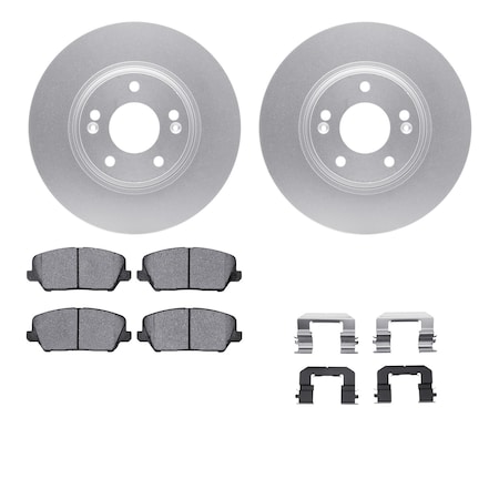 Dynamic Friction Co DFC GEOSPEC Coated Rotors with 5000 Brake Pads - Ceramic and Hardware 4512-03120