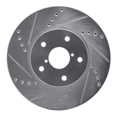 Dynamic Friction Co DFC Brake Rotor - Drilled and Slotted - Silver 631-13026L