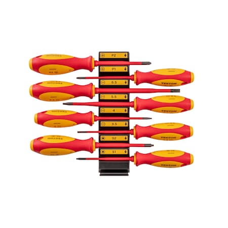 Tekton Phillips, Slotted, Square Insulated Screwdriver Set w/Mod. Org., 8-Piece (#1-#2, 3.5-6.5 mm, #1-#2) DVZ90100