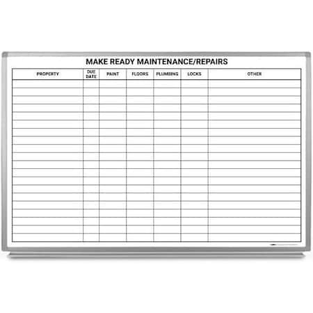 Creative Safety Supply Make Ready Maintenance/Repairs Whiteboard, 36in x 24in WB10132-36