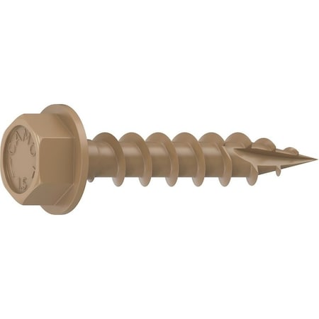 Camo Structural Screw, 1/4 in Thread, 1-1/2 in L, Hex Head, Hex Drive, Sharp Point, PROTECH Ultra 4 Coated, 250 0364094