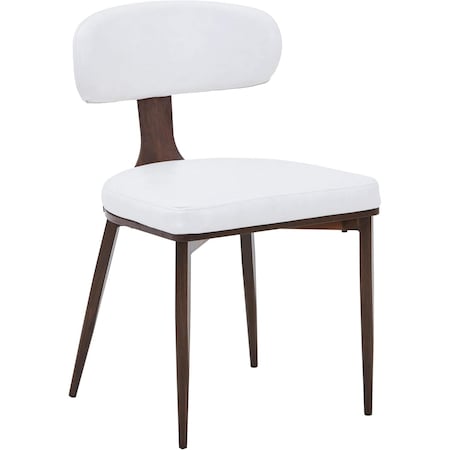 Leisuremod Dilenny Faux Leather Dining Chair - Modern Padded Side Chair with Steel Legs DC49W