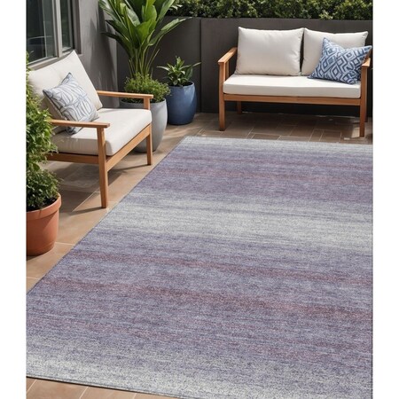 Homeroots 5' X 8' Lavender And Ivory Abstract Washable Indoor Outdoor Area Rug 599983