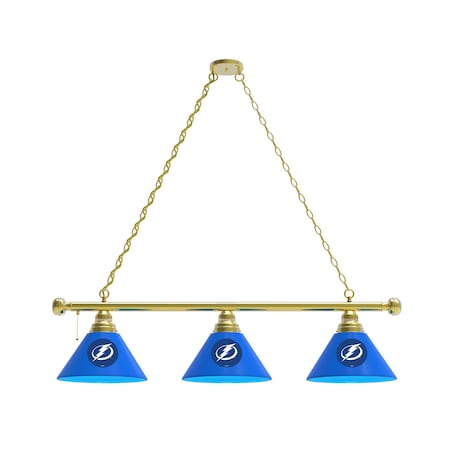 Holland Bar Stool Co Tampa Bay Lightning 3 Shade Billiard Light, Brass Fixture BL3BRTBLght