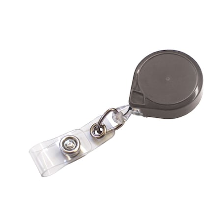Key-Bak Round MINI-BAK, Gray, Belt Clip , ID Badge Strap, 25K, 25PK 0054-006-25
