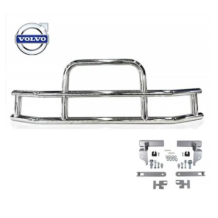 Mytee Products Small Model Deer Grille Guard Compatible for VOLVO VNL 2018-2024 with Brackets DG-S-BRK-VOLVO22