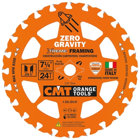 Cmt Carbide Xtreme Demolition Blades, 7-1/4 x 24T 238.324.07-1