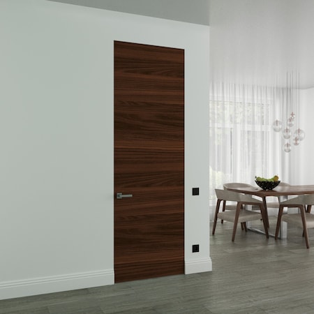 Sartodoors Hidden Door, Planum 0010 Chocolate Ash Concealed Metal Frame 32" x 80" Right-hand Inswing PLANUM0010MF-CA-32x80-RH-I