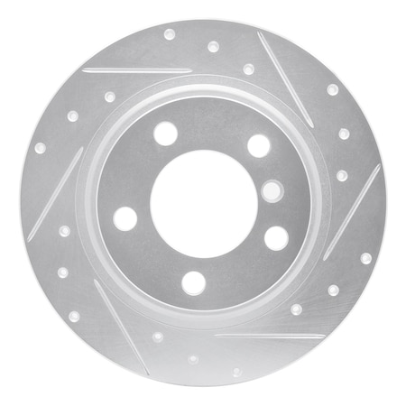 Dynamic Friction Co DFC Brake Rotor - Drilled and Slotted - Silver 631-32020R