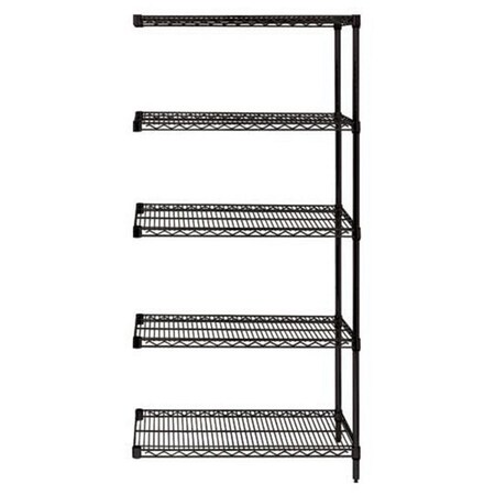 Betterbeds Black Wire Shelving 5-Shelf Add-On Unit - 86 in. BE1135657