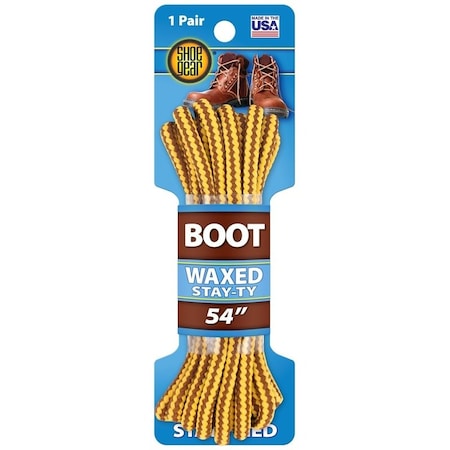 Shoe Gear Boot Lace, Round, Brown/Gold, 54 in L 1N311-04