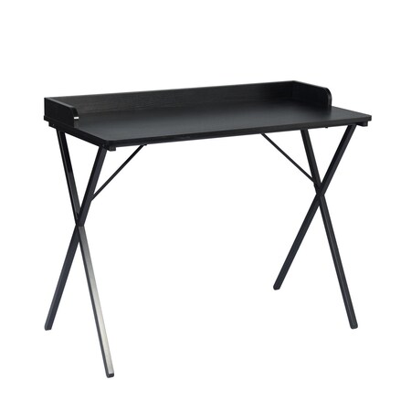 Homeroots 39" Black Wood and Metal X-Shape Computer Desk 568033