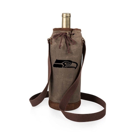 Picnic Time Family Of Brands NFL Seattle Seahawks - Waxed Canvas Wine Tote 621-00-140-284-2