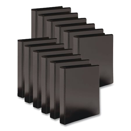 Simply Round Ring View Binder, 3 Rings, 0.5" Capacity, Black, 12PK 23738/21683