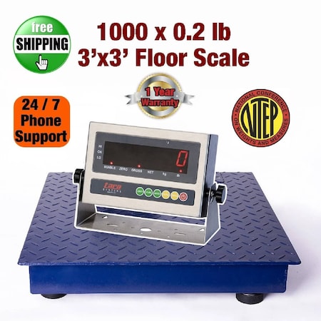 Prime Systems Prime Scale Series 3x3 Floor Scale 1000x0.2lb 36x36 with Indicator Blue CS2010-3x3-1K-SS-eBay