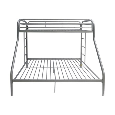 Homeroots 78" X 54" X 60" Twin Over Full Silver Metal Tube Bunk Bed 286578