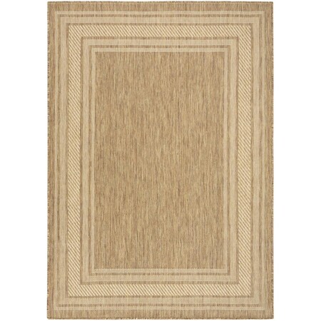 Homeroots 4' X 6' Natural Geometric Indoor Outdoor Area Rug 572621