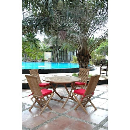 Anderson Teak 47 in. Bahama Round Folding Table Set-107