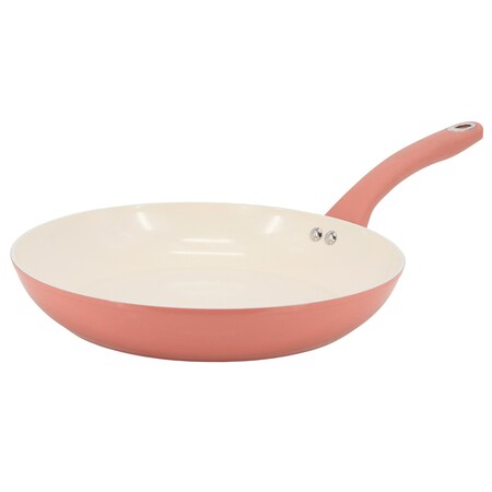 Martha Stewart Everyday Rexford 12 Inch Ceramic Nonstick Aluminum Frying Pan in Coral 141009.01