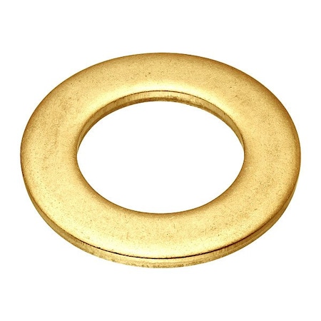 Zoro Select Flat Washer, For Screw Size 3/4 in , Brass Plain Finish, 2 PK WASB34NBR