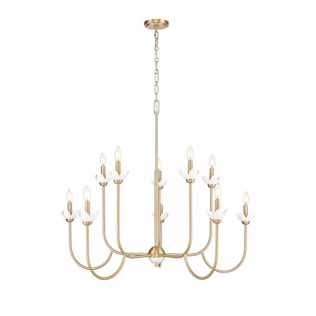 Z-Lite Allistair 10-Light Chandelier, 42 in W, Modern Gold 352-10MGLD