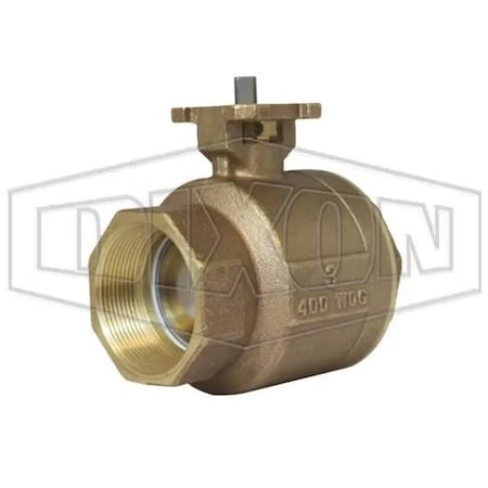 Dixon 2 pc Industrial Ball Valve, 1/2 in Nominal, FNPT End Style, Brass Body, Full Port BV2BV-05011-A