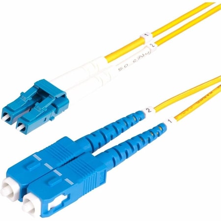 Startech.Com 2m 6.6ft LC to SC UPC OS2 Single Mode Duplex Fiber Optic Cable, 9/125m, 100G, Bend SMLCSC-OS2-2M