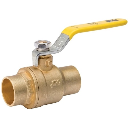 B & K Ball Valve, 3/4 in Connection, Compression, 600/150 psi Pressure, Manual Actuator, Brass Body 107-844NL