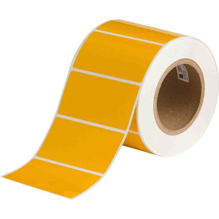 Brady Harsh Environment Multi-Purpose Polyester Labels for 3 in. Core Printers - 2 in. x 4 in. Yellow THT-55-423-1-YL