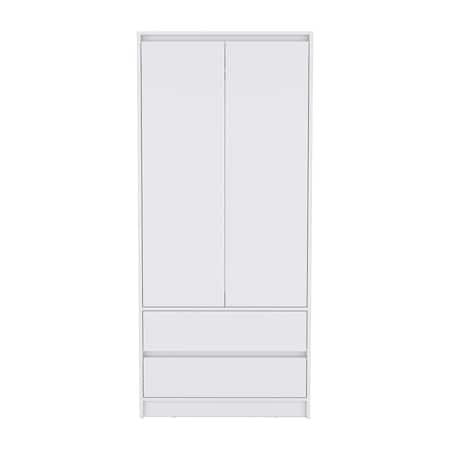 Homeroots 32" White Two Drawer Combo Dresser 524957